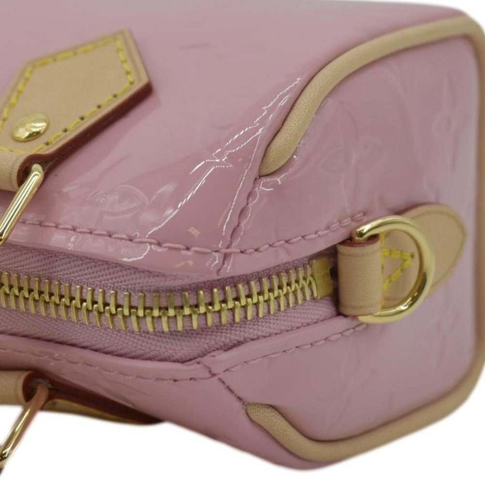 LOUIS VUITTON Nano Speedy Monogram Vernis Crossbody Bag Light Pink - Picture 7 of 11